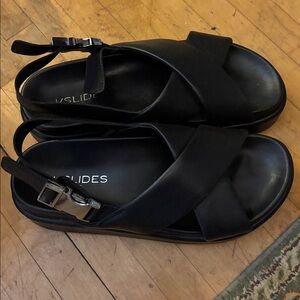 Black J/Slides Sandals with Buckle